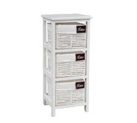GICOS IMPORT EXPORT SRL Mobile cassettiera in legno bianca 3 cassetti decorate HOME struttura in legno 25 * 25 * 60 cm shabby chic TDE-779213