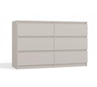CDF Comò Malwa M6 120| Colore: cashmere (beige) | Armadio per documenti, piccoli oggetti | Ideale per soggiorno, camera da letto, cameretta dei bambini, camera dei ragazzi e ufficio, 6 cassetti