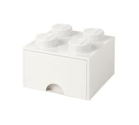 Cassettiera Mattoncino Lego 4 Bottoni, 1 Cassetto, Cassa Portaoggetti Impilabile, 4.7 L