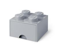 Cassettiera Mattoncino Lego 4 Bottoni, 1 Cassetto, Cassa Portaoggetti Impilabile, 4.7 L