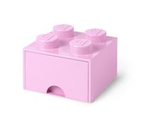 Cassettiera Mattoncino Lego 4 Bottoni, 1 Cassetto, Cassa Portaoggetti Impilabile, 4.7 L