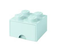 Cassettiera Mattoncino Lego 4 Bottoni, 1 Cassetto, Cassa Portaoggetti Impilabile, 4.7 L