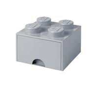 Cassettiera Mattoncino Lego 4 Bottoni, 1 Cassetto, Cassa Portaoggetti Impilabile, 4.7 L