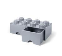 Cassettiera Mattoncino Lego 8 Bottoni, 2 Cassetti, Cassa Portaoggetti Impilabile, 9.4 L