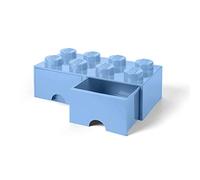 Cassettiera Mattoncino Lego 8 Bottoni, 2 Cassetti, Cassa Portaoggetti Impilabile, 9.4 L