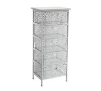 CASSETTIERA METALLO 5 CASSETTI TRAFORATA MODERNA BIANCA SALVASPAZIO 894231 CM