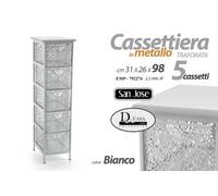 CASSETTIERA METALLO TRAFORATA 5 CASSETTI SALVASPAZIO CLASSICO MODERNO 983126cm