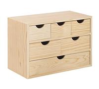 CASSETTIERA MINI 6 CASSETTI LEGNO PINO PORTAMINUTERIE ORGANIZER CM.40X20X28H