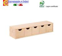 Cassettiera Mini Legno Naturale Pino Cassetti Mobiletto Portautensili Multiuso