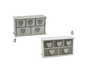 CASSETTIERA MINI SHABBY CHIC ARREDO LEGNO 5 CASSETTI CASA MOBILE LEGNO ART.640322