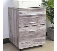 Cassettiera Mobile Scrivania Mobiletto Porta Stampante in Legno MDF con 3 Casset