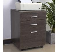 Cassettiera Mobile Scrivania Mobiletto Porta Stampante in Legno MDF con 3 Casset