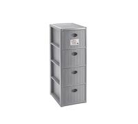 Cassettiera Mobile Tipo Rattan Elegance Slim Stone Grey 4 Cassetti