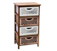 CASSETTIERA MOBILETTO 4 CASSETTI LEGNO SLIM SALVASPAZIO BIANCA MARRONE 734029