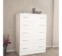 CASSETTIERA MOBILETTO ARMADIO CAMERA BAGNO 5 CASSETTI MULTIUSO BIANCO MOD.ISLAND