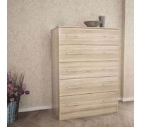 CASSETTIERA MOBILETTO ARMADIO COMÒ CAMERA 5 CASSETTI MULTIUSO MARRONE MOD.ISLAND