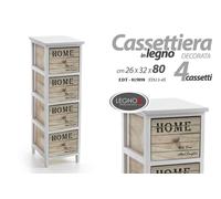 CASSETTIERA MOBILETTO LEGNO 4 CASSETTI SLIM SALVASPAZIO BIANCA MARRONE h802632