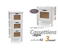 CASSETTIERA MOBILETTO SLIM SALVASPAZIO 3 CASSETTI CHIC BIANCA MARRONE 622632cm