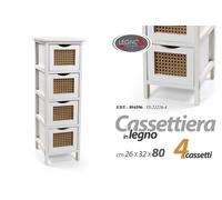 CASSETTIERA MOBILETTO SLIM SALVASPAZIO 4 CASSETTI CHIC BIANCA MARRONE 802632cm