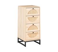 Cassettiera moderna in legno chiaro a 4 cassetti con telaio in MDF Botwood