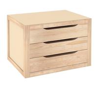 Cassettiera Modulabile in Legno di Pino Naturale 3 Cassetti cm 39x30x29,5h