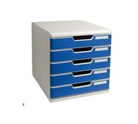 Cassettiera Modulo A4 - 35x28,8x32 cm - 5 cassetti - grigioblu - Multiform