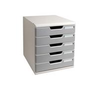 Cassettiera Modulo A4 - 28,8 x 32 x 35 cm - 5 cassetti - grigio/granito - Exacom