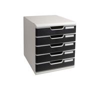 Cassettiera Modulo A4 - 35x28,8x32 cm - 5 cassetti - grigio/nero - Exacompta