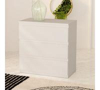 Cassettiera Morgan 3 cassetti 77.2x79.8x42.2 cm. colore grigio chiaro