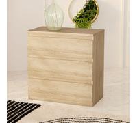 Cassettiera Morgan 3 cassetti 77.2x79.8x42.2 cm. colore rovere