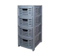 Cassettiera Multiuso in Plastica Uniko 4 Cassetti Grigio 36,5 × 28,5 × 67,5 cm