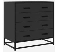 Cassettiera nera 70 x 41 x 70 cm in legno - Set di mobili per soggiorno, soluzione di archiviazione per vestiti e accessori, design moderno