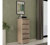 Cassettiera noce 5 cassetti in legno Mobile settimino 47x40x127 H credenza