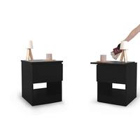 Cassettiera o comodino con 2 scomparti segreti, tavolino cassaforte, Beetle Print, conservare denaro sicuro, Nocterum full black