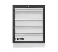Cassettiera officina a 5 cassetti FERVI A007/05 - 680 x 458 x 910 h mm