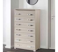 Linea Azzurra Settimino Maxi Cassettiera Camera da Letto in Legno 7 Cassetti rinforzati Guide Metalliche 127x76x41cm Made in Italy Mobile Zona Notte Ingresso, Corridoio, Soggiorno