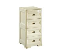 Tontarelli S.p.A. CASSETTIERA Stretta 4 CASSETTI Piccoli Mobile Contenitore, Angora, 40x47x85.5 cm