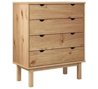 Cassettiera OTTA 76,5x39,5x90 cm in Legno Massello di Pino, Mobili, Armadietti e portaoggetti, Cassettiere Marrone