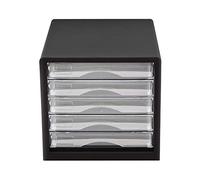 Cassettiera per archivio, schedario, armadietto dati da scrivania, multifunzione, multiuso, cassetto da tavolo, piccolo armadio divisorio a strati a cinque strati (colore: nero, dimensioni: 34,4 x