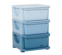 Cassettiera per Cameretta 3 Cassetti 37x37x56,5 cm in Plastica Blu
