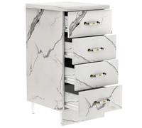 Shally Dogan Cassettiera Mobile Base per Cucina con 4 Cassetti, Mobiletto Componibile con Struttura in Legno Solida e Resistente, Organizer Dimensioni 40 x 50 x 85H cm (Marmo)