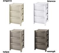 Cassettiera plastica rattan TONTARELLI ARIANNA a 3 4 o 5 cassetti