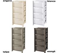 Cassettiera plastica rattan TONTARELLI ARIANNA a 3 4 o 5 cassetti