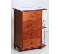 Cassettiera POKER con portabottiglie e piano in mattonelle Ciliegio