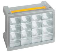 Cassettiera porta minuteria Poker 16 grigio e trasparente Grigio