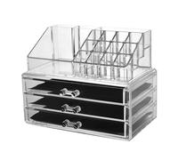 Cassettiera Porta Trucchi Organizer per il Trucco | Portatrucchi Organizzatore Bagno con 3 Cassetti in Acrilico | Porta Trucchi Organizer da Bagno Trasparente per Makeup