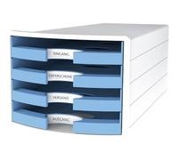 Cassettiera IMPULS HAN in polistirolo con 4 cassetti aperti azzurro 1013-54