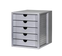 Cassettiera portadocumenti HAN - SYSTEMBOX KARMA - design accattivante per documenti fino al formato C4, certificato ANGELO BLU, 5 cassetti chiusi, grigio ecologico, 14508-18