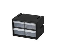 Cassettiera Portaminuteria Fronti Trasparenti Scatola Organizer a Cassetti Nero
