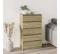 Cassettiera Rovere Sonoma 60x36x103 cm in Legno Multistrato